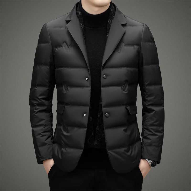 Men's Down Coat White Duck Down Jacket Winter Warm Business Slim Fit Duck Down Suit for Men Lightweigth Puffer Jacket Men JK-013 Q260921