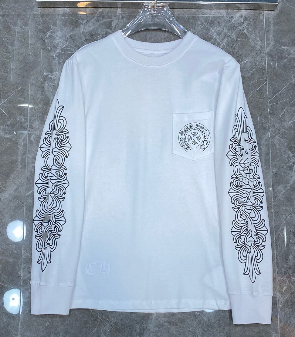 High Quality chrome shirt Men Designer Long Sleeve Y2k hoody Clothes Gothic Punk Crosses Puzzle Graphic Tee Hip Hop hoodie Retro Sanskrit Printed Lo