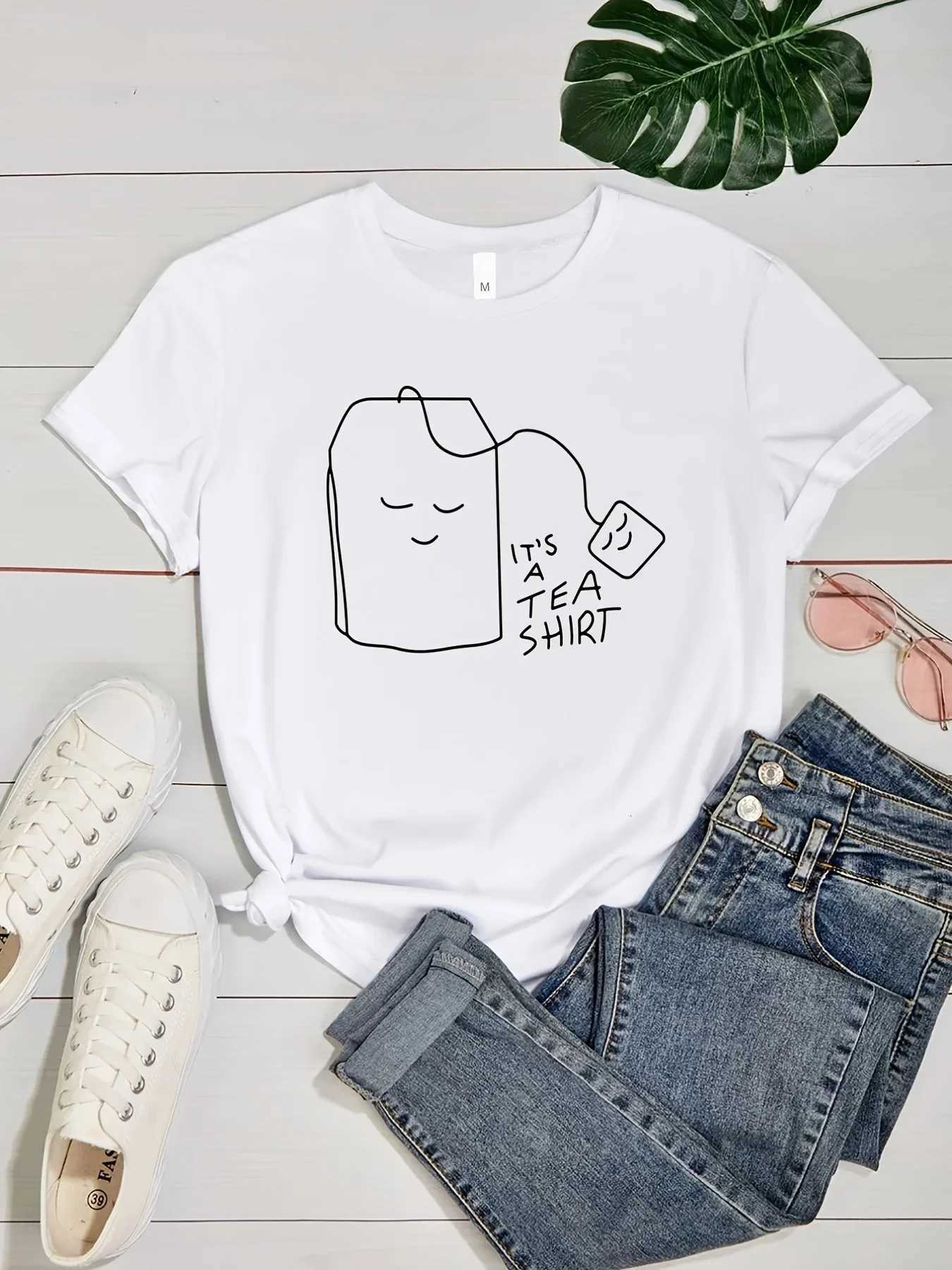 Women's T-Shirt 2026 Tea Shirt Print T-Shirt Funny Print Short Sleeve Crew Neck Casual Top For Spring Summer Women's Clothing Q260921