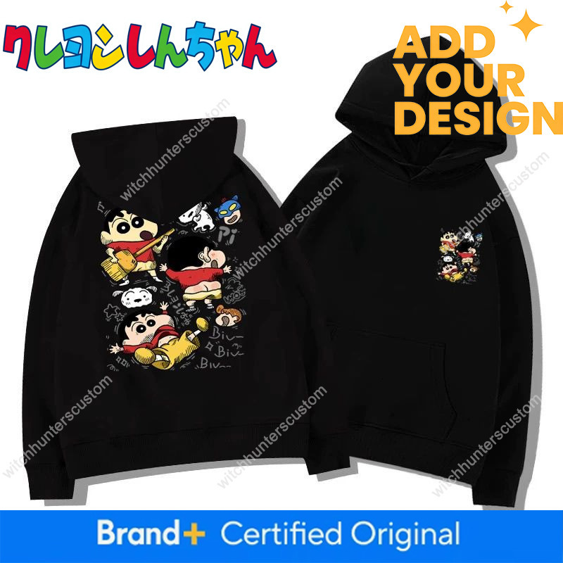 Sudadera con capucha divertida de estilo japonés Crayon Shin-chan, unisex, figuras pequeñas adecuadas, forro polar para principios de invierno, eleg