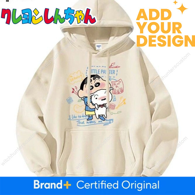 Sudadera con capucha con estampado Crayon Shin-chan de estilo japonés de forro polar de zorro plateado, unisex, versátil, holgada, moderna, perfecta