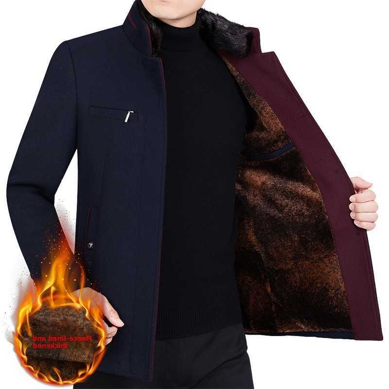 Wool Blends 2025 Men Men's Woollen Blazers Jackets Cashmere Trench Coats Stand-up Collar Business Casual Suits Coats Male Winter Jackets and Co