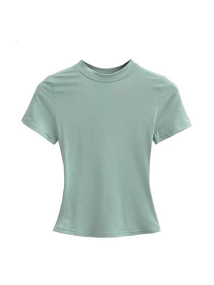 Women's T-Shirt 2025 New High Quality Casual T shirt Sexy Slim Short Sleeves Fashion Trend Solid Women Clothing y2k Tops Q260921