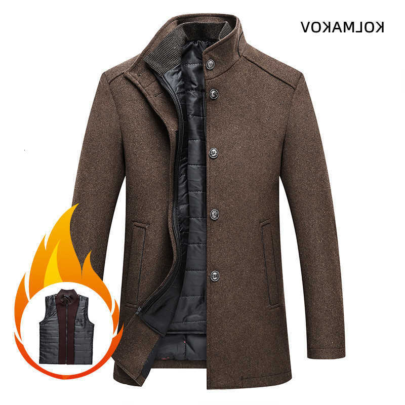 2025 Blends Men's winter Wool new style wool trench coat men men's wool jackets men fashion warm wool coat plus-size M-XXXL D260921