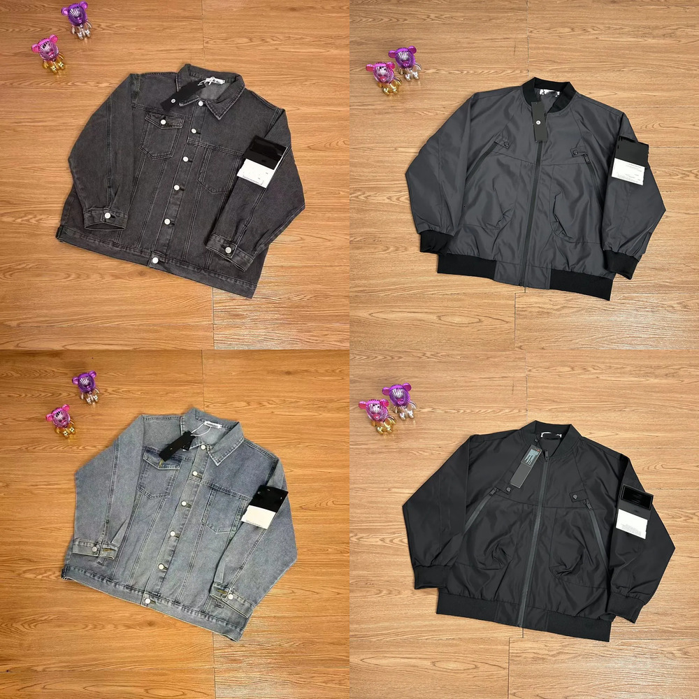 Men's designer jacket hoodie Pocket Stones Jacket Long Sleeve Zipper Badges Men Casual Coat Windbreaker Embrodiery Mens Shirts Cpfm Jackets fas
