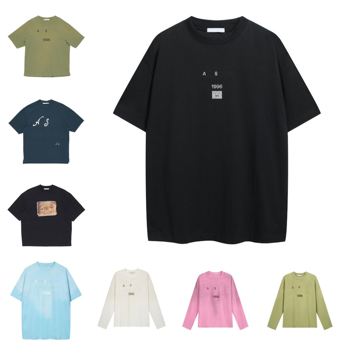Mens designer tshirt cotton long sleeve t shirt men washed graphic tee vintage hip hop loose shirts for men women long sleeve homme tee shirts pullo