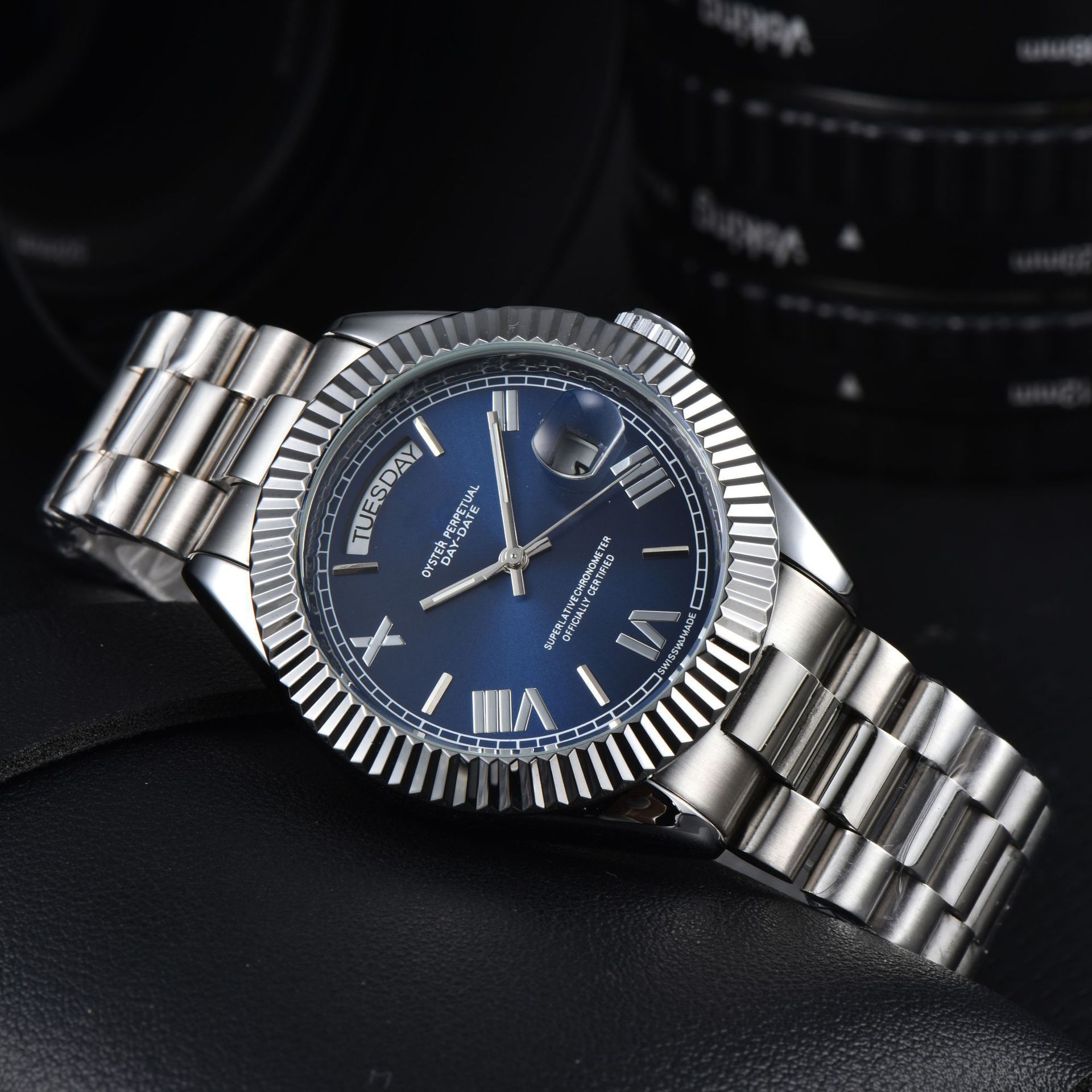 2026 Hot Selling Men's Automatic Mechanical Watch, 3 Hands with Dual Calendar, Fashion Business Wristwatch
