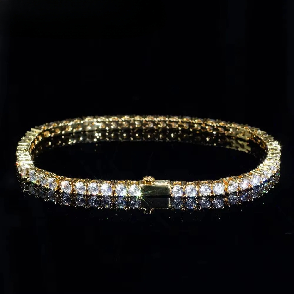 Custom HPHT Cvd Lab Grown Diamond Tennis Bracelet Necklace Chain 10K 14K White Gold 4mm Igi Gia Certificate for Women