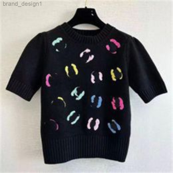 Womens Sweaters 2025 new full letter Sweaters casual fashion sweater short sleeve T-shirt sweater round neck shirt SIZE S---XXL