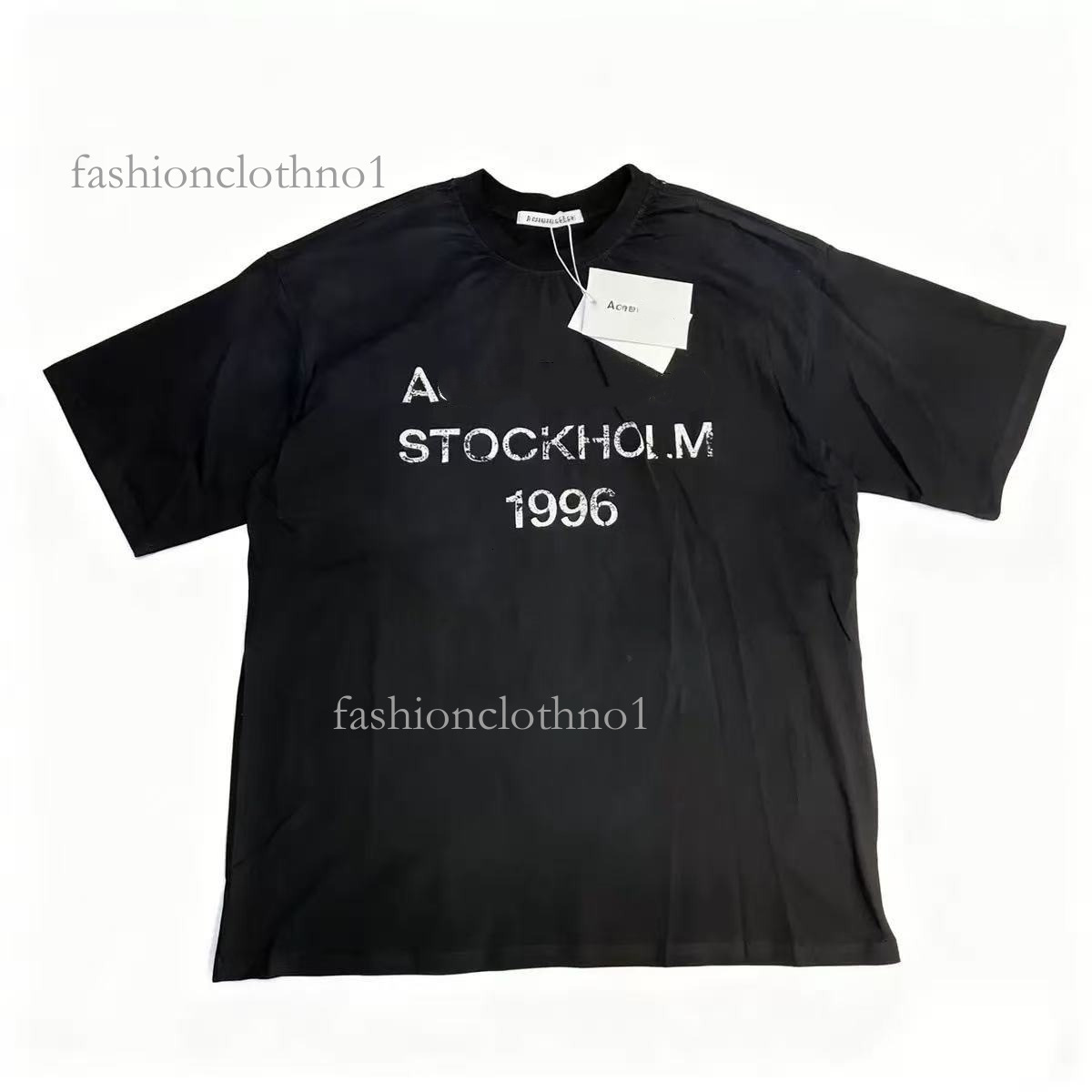Acnr Studios Shirt Vintage Print Short Sleeve Sports Acneastudios Shirts Luxury France Designer Crew Neck Sweatshirt Mens And Womens Acneshirt f5a