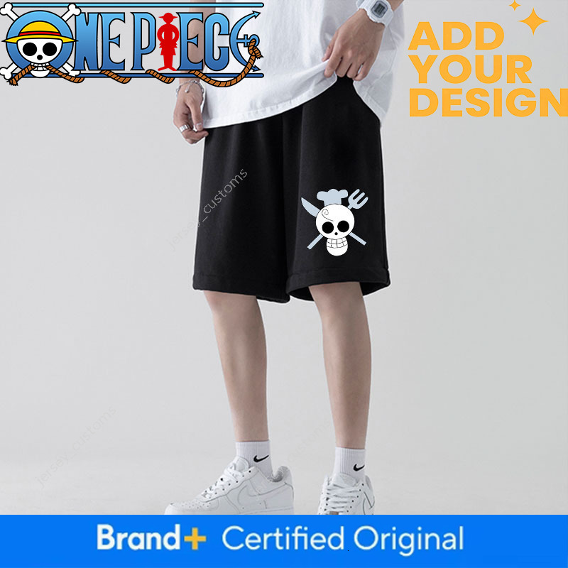 Anime giapponese M-7XL transfrontaliero One Piece oversize da uomo, pantaloncini da spiaggia a cinque punte stampati, pantaloncini casual