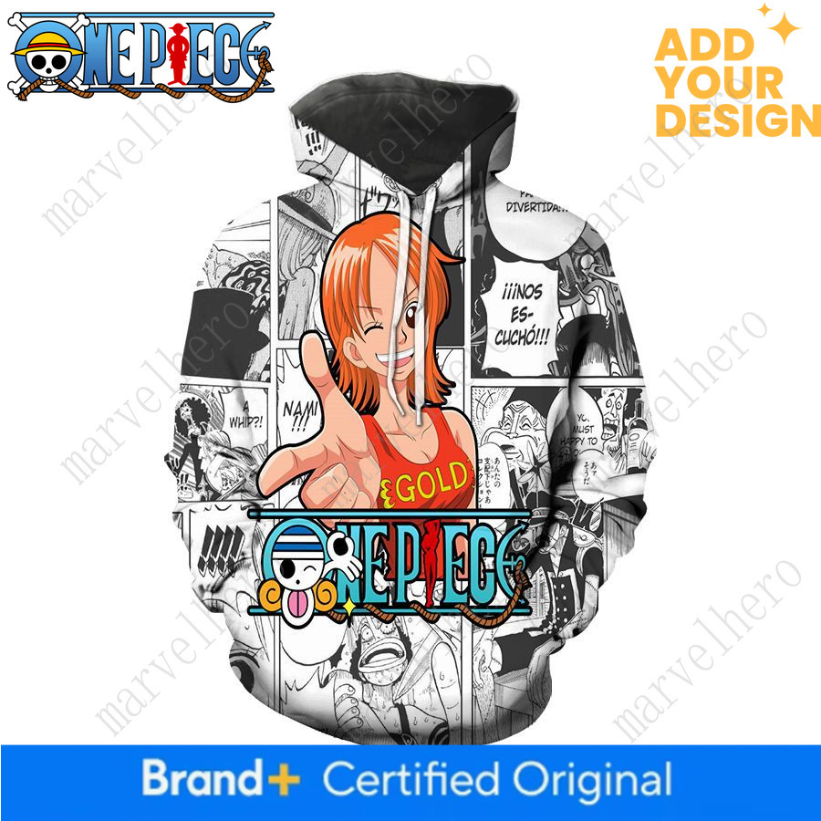 Spring and Autumn Collection: Japanese Anime One Piece Luffy 3D Digital Print Casual Loose-Fit Hoodie, Children's Sweatshirt, Baseball Jacket