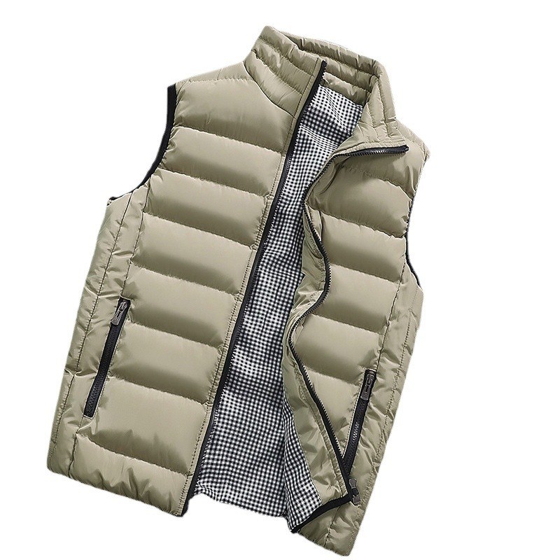 Standing Collar Vest, Autumn and Winter Warm Velvet Cotton Clothes, Horse Clip, Men's Plus Size, Thick Shoulder J260921