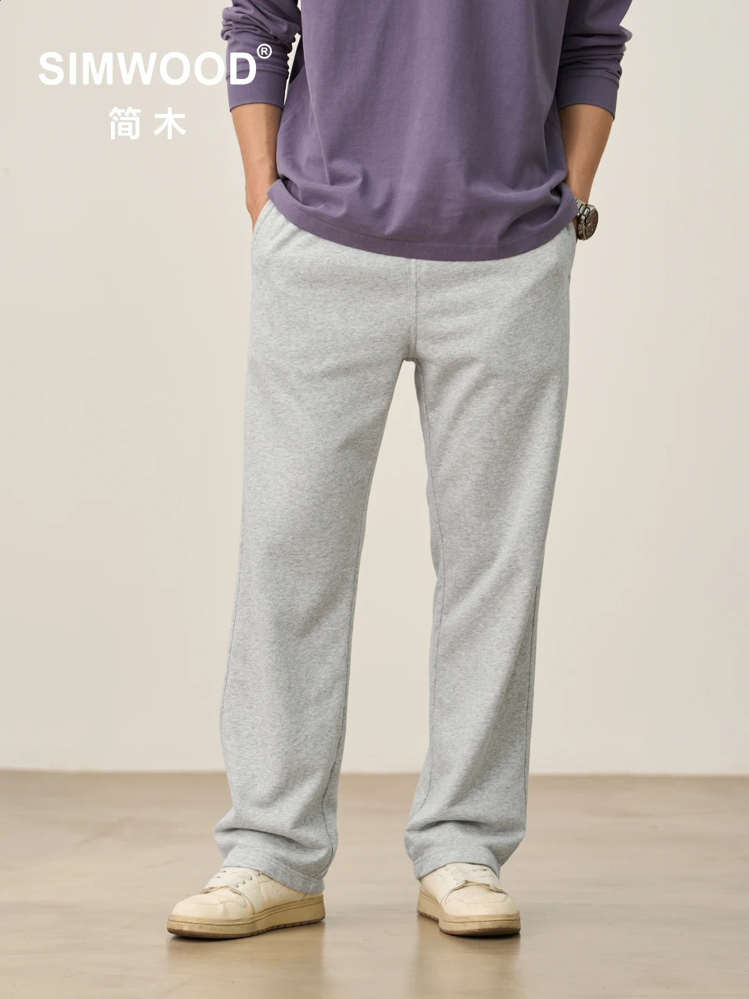 2026 Spring Jogger Pants Men Loose Relax 320gsm Fabric Drawstring Comfortable Sweatpants Plus Size Trousers 260907