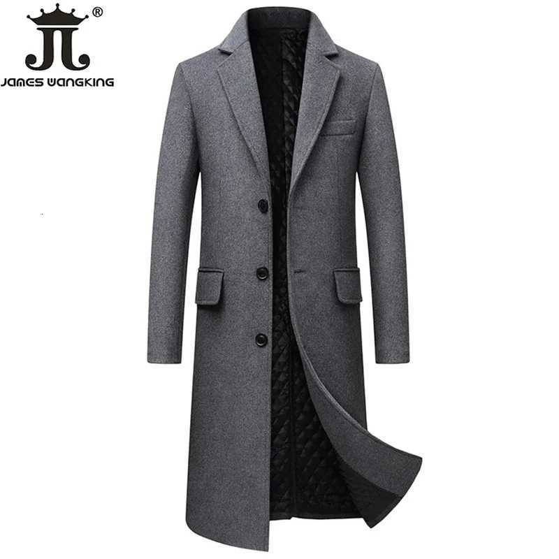 Autumn Blends Men's Winter Wool Mens Woolen Jackets Boutique Wool Blend Overcoat Trench Men X-long Thick Coat Over The Knee Trench Coat D260921