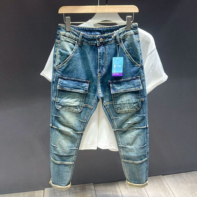Spring and Autumn New Fashionable Solid Color American Retro Straight leg for Men's Casual Sports High quality Jeans 28-36 26L0921