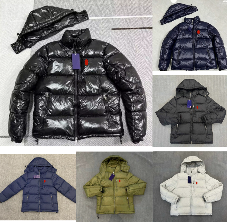 Polos Pony Rl Mens Puffer Jacket Polos Jacket Luxury Doudoune Mens Puffer Jacket Veste Detachable Hat Winter Womens Down Coats Designer Men Women Ho