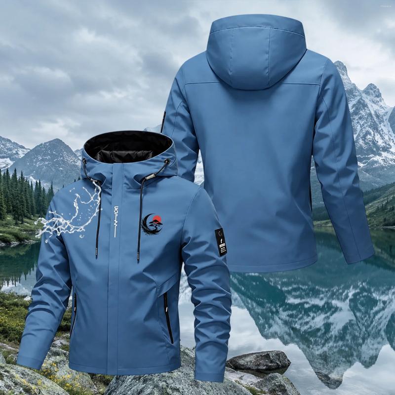Mens Outdoor Waterproof Jacket Windproof Hoodie Coats Lightweight Cycling And Hiking Raincoat Work Man Climbing Outerwear