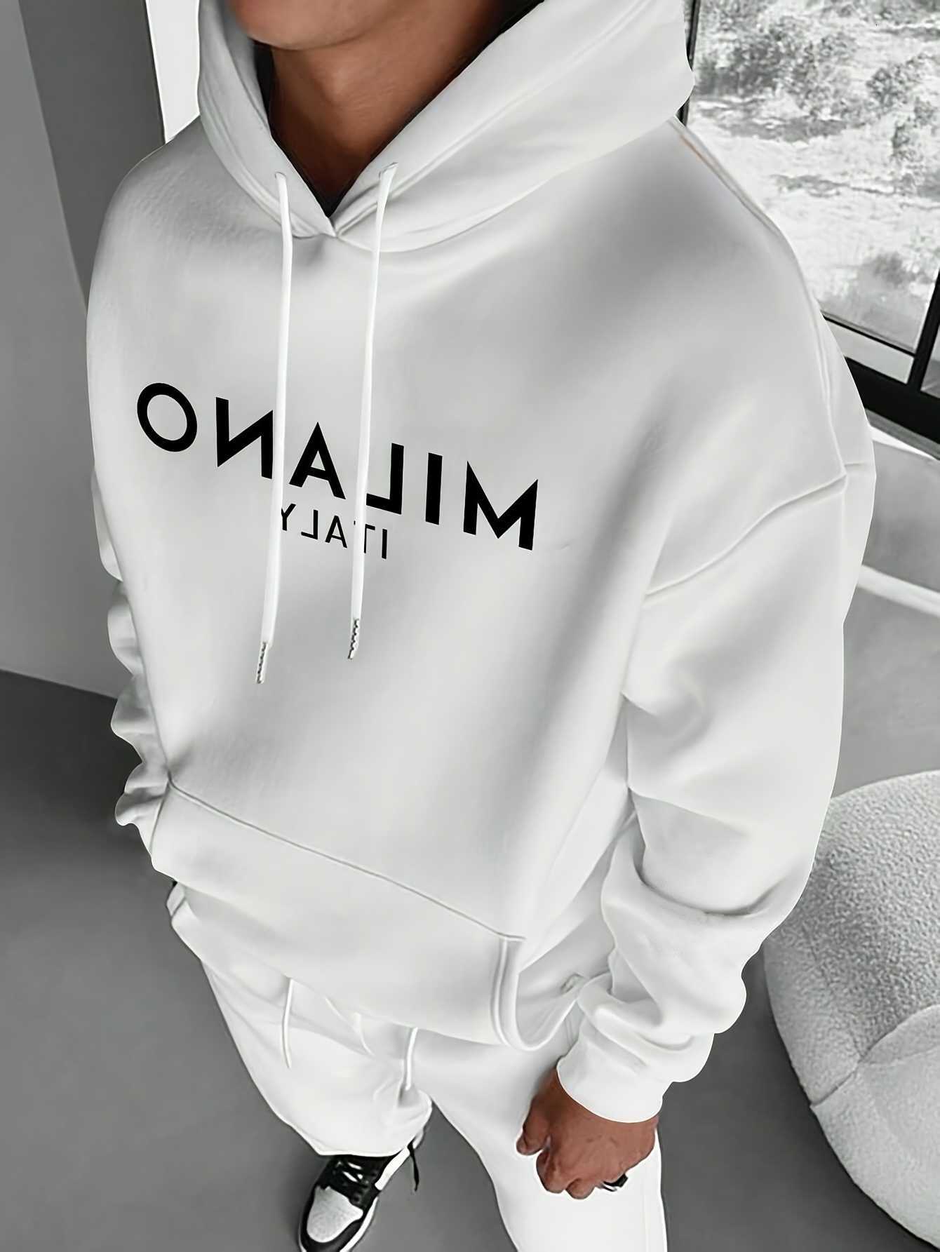 Letter Sweatshirts MILANO Men's Hoodies Print Men Women Sweatshirt Outdoor Street Casual Trendy Sport Fitness Run Spring Autumn Winter Pullover