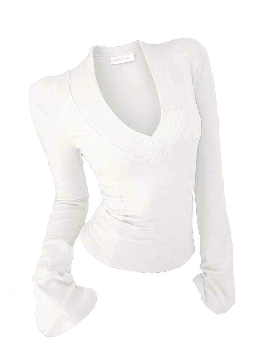 Women's T-Shirt Autumn Tight Sport Long sleeve T-shirt Women Sexy V neck Fleece Warm Top Winter Basic Blouse Spring Casual Fitness Tees Gym New