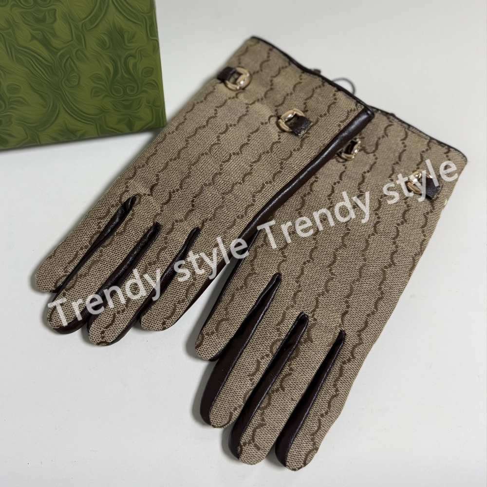 Gants d'hiver en cuir de luxe et mignons de styliste, nouveauté 2025