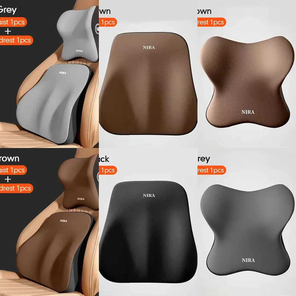 Car Covers Car Seat Lumbar Support Pillow Memory FoamAuto Neck Pillow Waist Support Removable Washable Backrest Universal Vehicle Cushion J260919