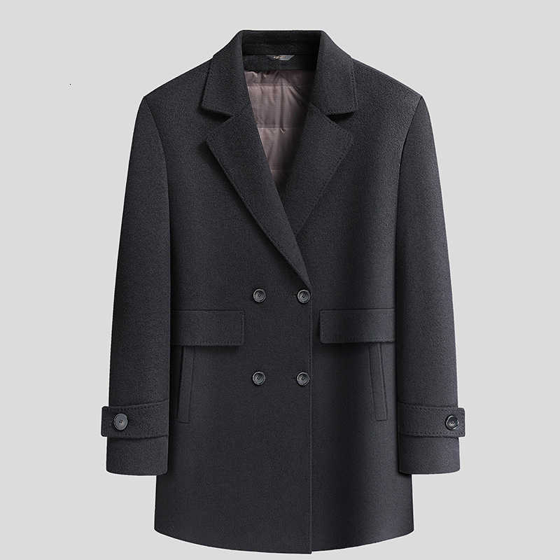 New Blends Men's Arrival Wool Suepr Large Winter Men's Medium Long Detachable Double Breasted Woolen Coat Plus Size XL XXL 3XL 4XL 5XL 6XL