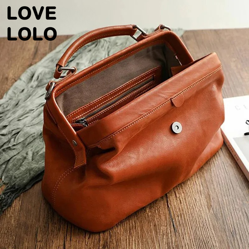 Vintage Doctor for Women Soft Buffalo Leather Crossbody Purse Spacious Cowhide Shoulder Bag High-Quality Retro Handbag 2025