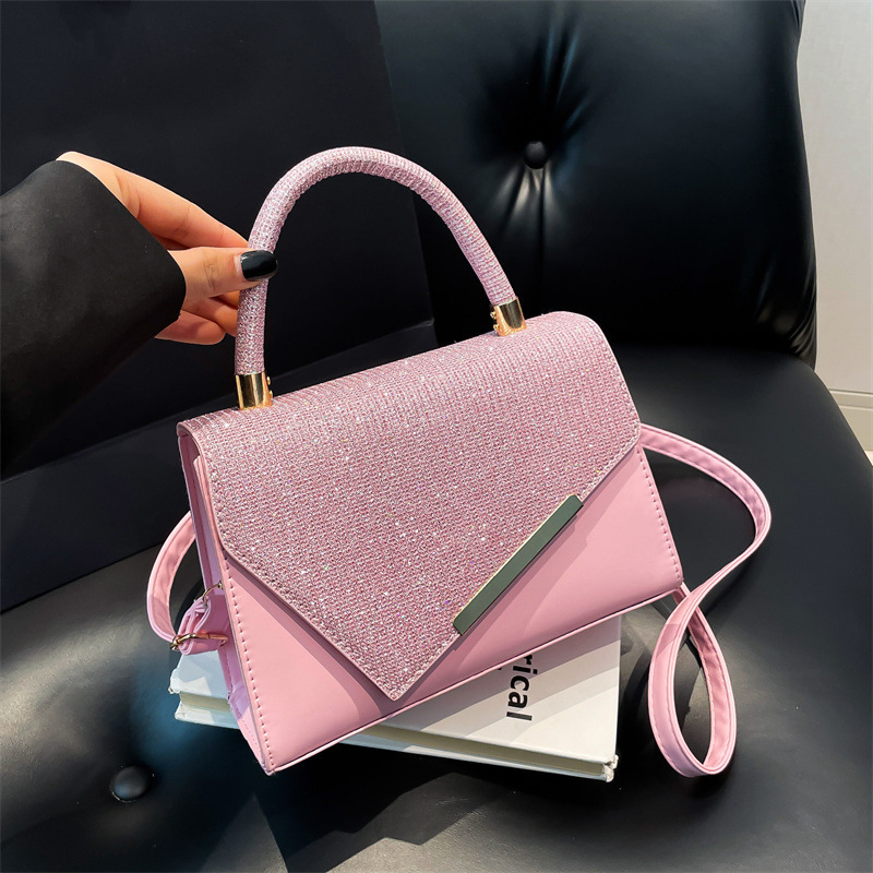 New for Women, High-End Single Shoulder Crossbody Bag, Versatile Handbag, Fresh Style with Gold Thread Embroidery, Small Square Bag
