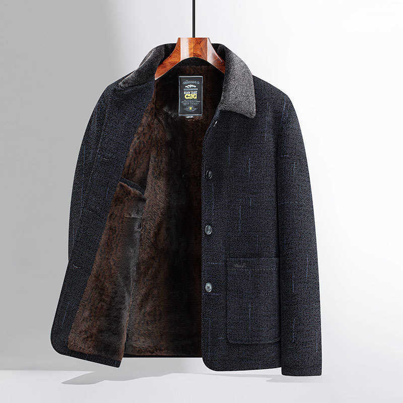 Men's Wool Blends 2026 Men Woolen Coats Men's business Casual Trench Coat Winter Coat with wool inner Man Autumn and Winter Wool Coat for