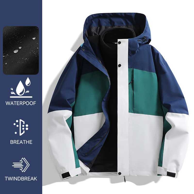 Women's Jackets CHRLCK Unisex Waterproof Hiking 3IN1 Jacket Winter Camping Trekking Fishing Windproof Jackets Outdoor Sport Windbreaker Autumn