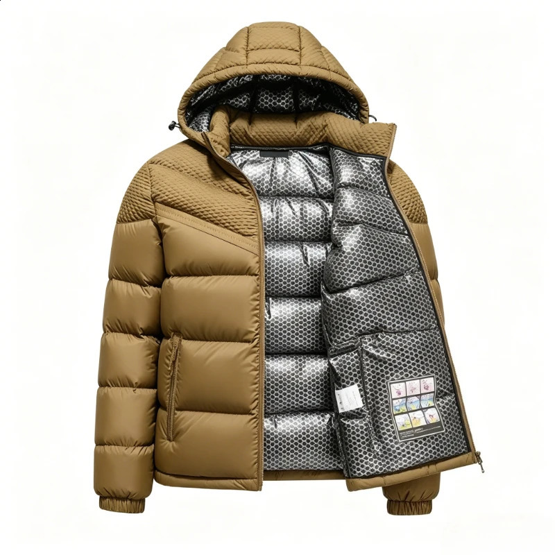 Winter Graphene Selfheating Puffer Jackets Men Thick Windproof Hooded Padded Jacket High Quality Ultralight Down Parka Coat Man 260920