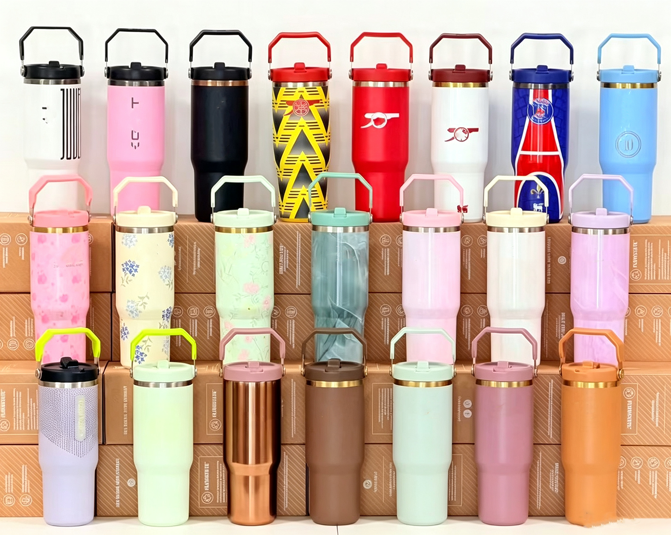 900ml Stainless Steel Thermos Cup with Straw Vacuum Insulated Water Bottle Leak-Proof Tritan Lid for Home Office Car Gym