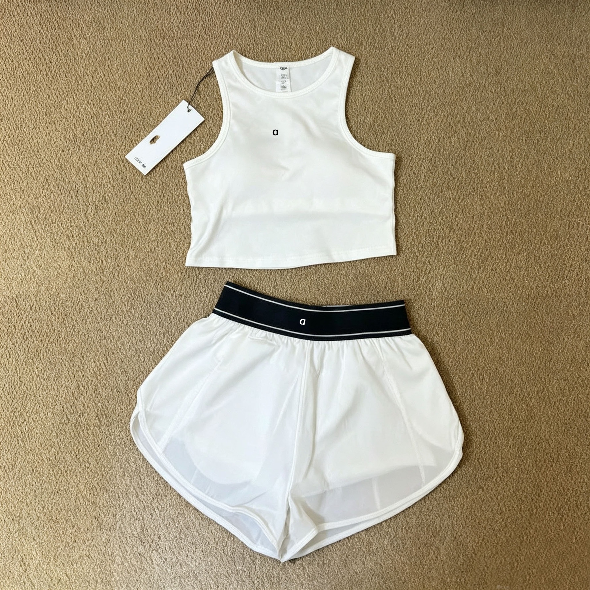 2957A Ensemble de yoga deux pièces pour femme, tenue deux pièces en mélange de coton extensible sans couture, comprenant un pantalon de jogging t
