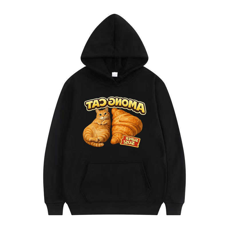 Suspicious Men's Hoodies Sweatshirts Funny Chubby Orange Cat Graphic Hoodie Men Women Fashion Trend Oversized Hoodies Casual Long sleeve Loose