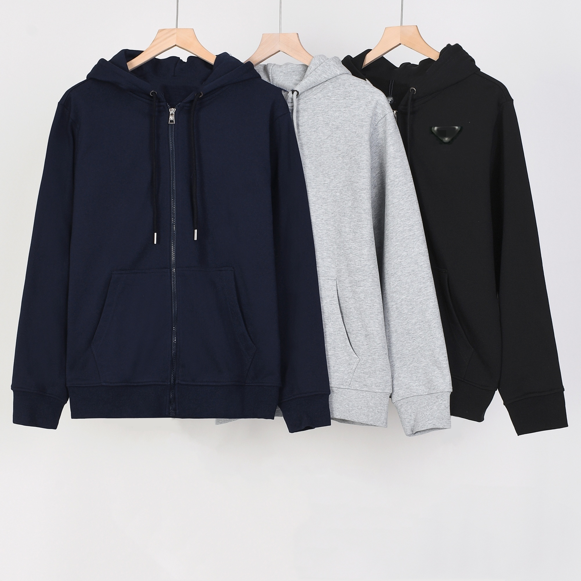 P Designer with Logo Plus Size Big Size Man Men Autumn Zip Sweatshirt Zipper Hoodie Long Sleeve Hooded Jacket Cotton Student Boys Juniors Daily 4XL5