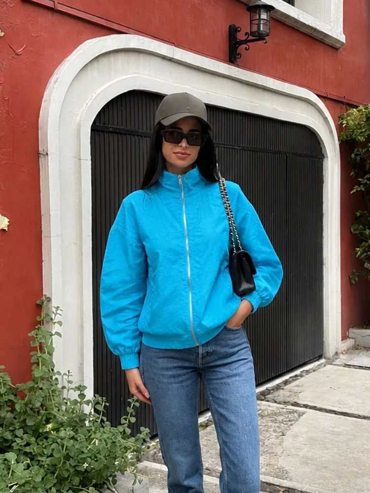 Women's Jackets HH Soft Gentle Bright Blue Coat Women Spring Autumn Long Sleeve Relaxed Fit Sweet Cafe Warm Elegant Chic Fashion Jacket C260921