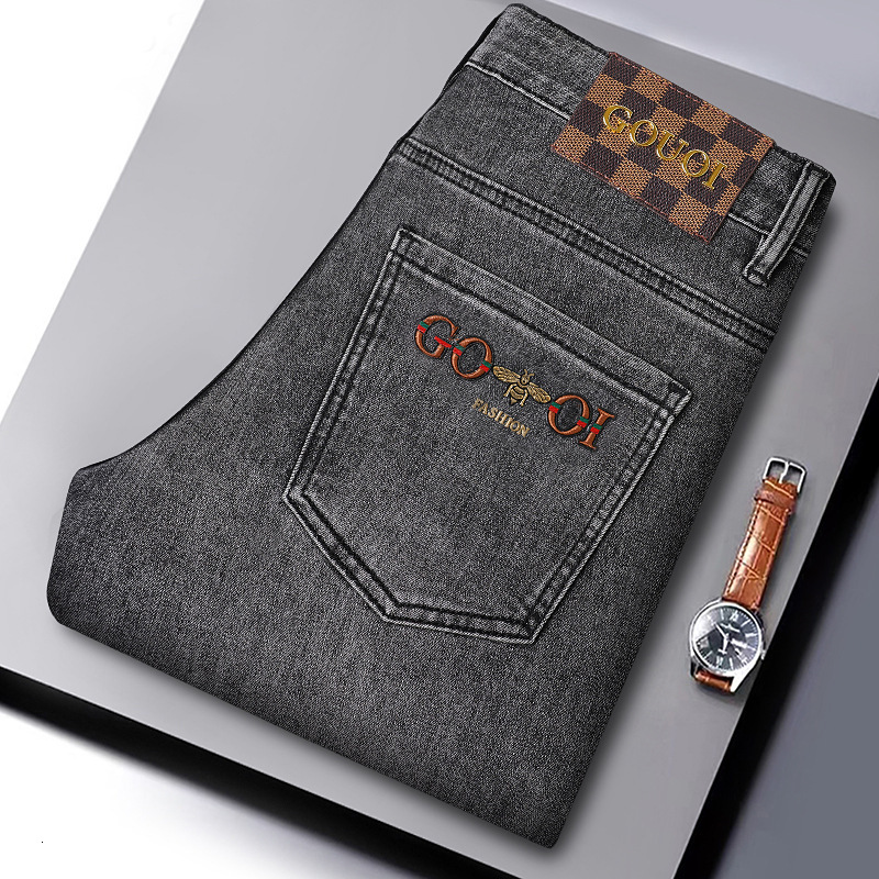Mens Designer Jeans Italian Classic Luxury High-end Style Fashionable Business Casual Pants High-quality Texture, Comfortable Plus Size, Trendy And
