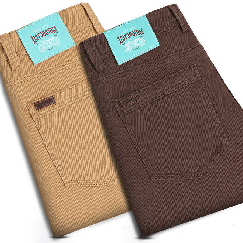 Jeans Classic Men's Style 3 Colors Autumn Men's Slim Brown Jeans High Quality Business Casual High Stretch Denim Pants Male Brand Trousers