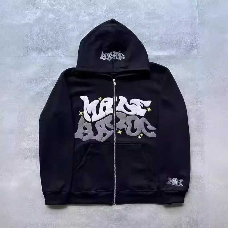 Star Men's Retro Hoodies Sweatshirts and Letter Printed Zipper Hoodies 2025 Spring Autumn Harajuku Y2K Women and Men Fashion Hip Hop Long Sleev