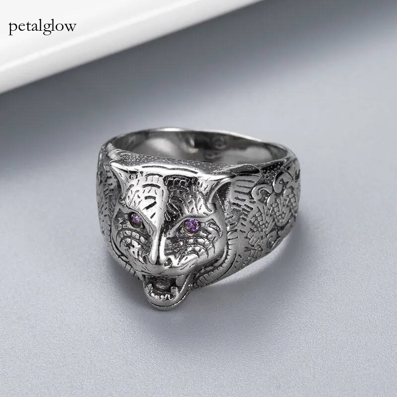 GG Ring Top luxury designer ring domineering tiger head ring 925 silver plated material rings fashion jewelry Fashion High Quality Clothing a96