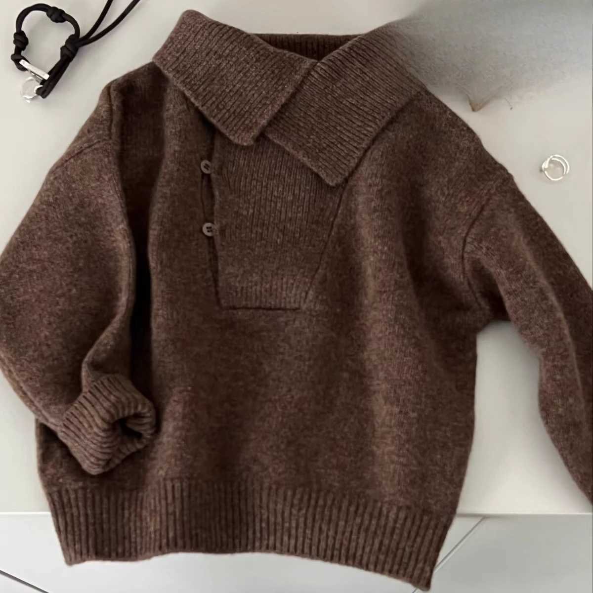 2024 Autumn/Winter New Maillard Pullover Style Warm and Versatile Women's Baby Children's Clothing and Boys' Sweater C260921