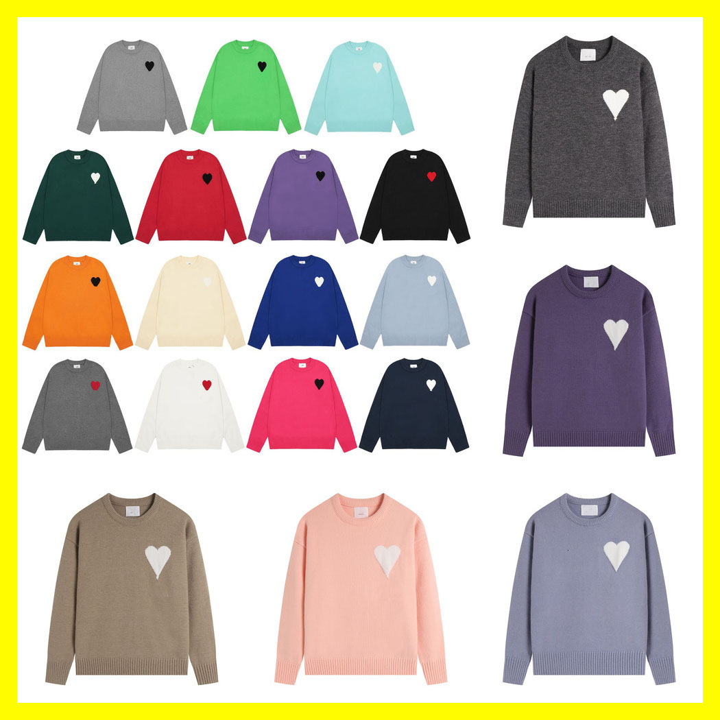 Pull de créateur pour hommes 100 coton de qualité supérieure simple lettre coeur imprimé haut extérieur pull à col haut décontracté rond chaud pu