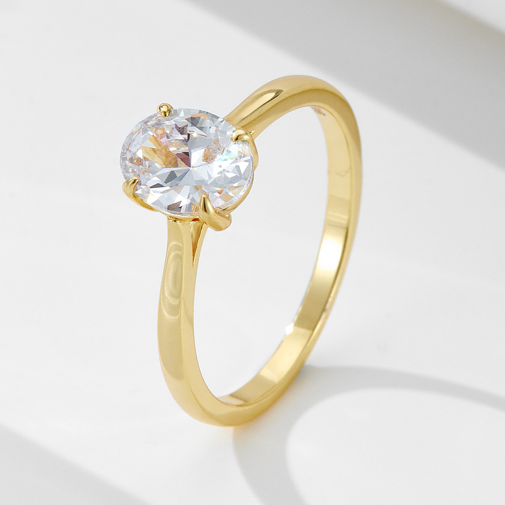 Classic Fashion Oval Cut Fine Ring 925 Sterling Silver Engagement Jewelry Cubic Zircon Promise Wedding Bands Rings for Women