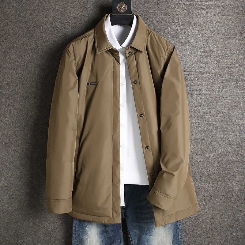 new Men's Down Parkas 2024 arrival winter jacket 90% white duck down jackets men mens fashion thicken warm parkas trench coat Black and khaki C