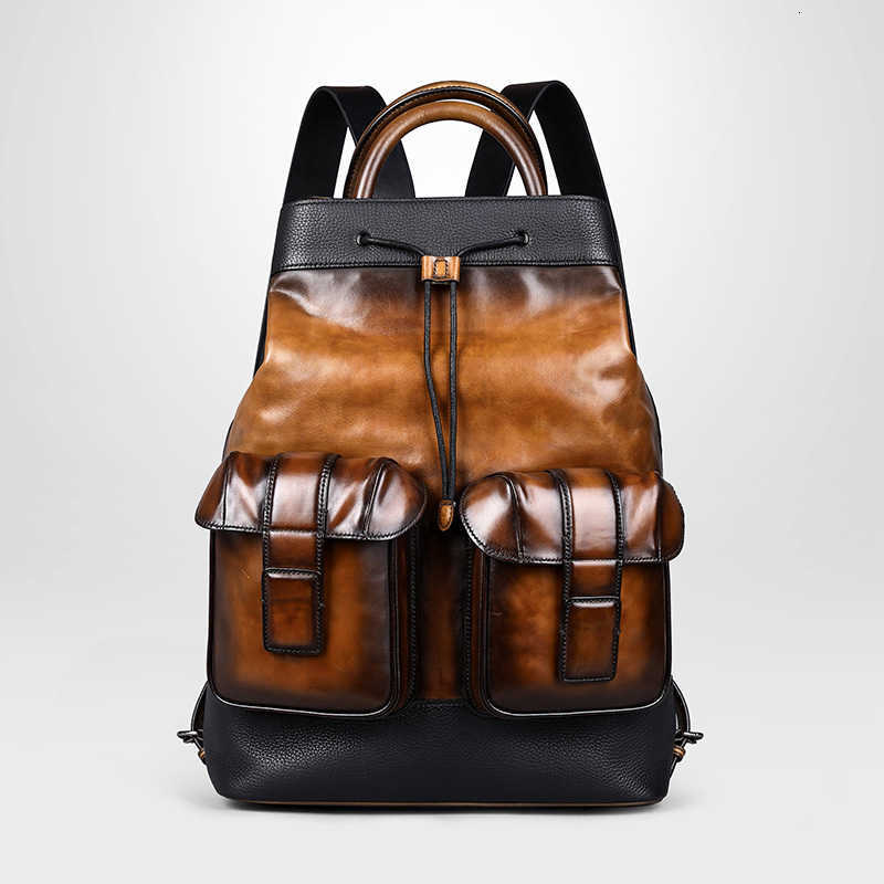 Style DIMY 2025 Men's Backpack Backpack Made of Genuine Leather Large Capacity Business High end Handmade Backpack H260922