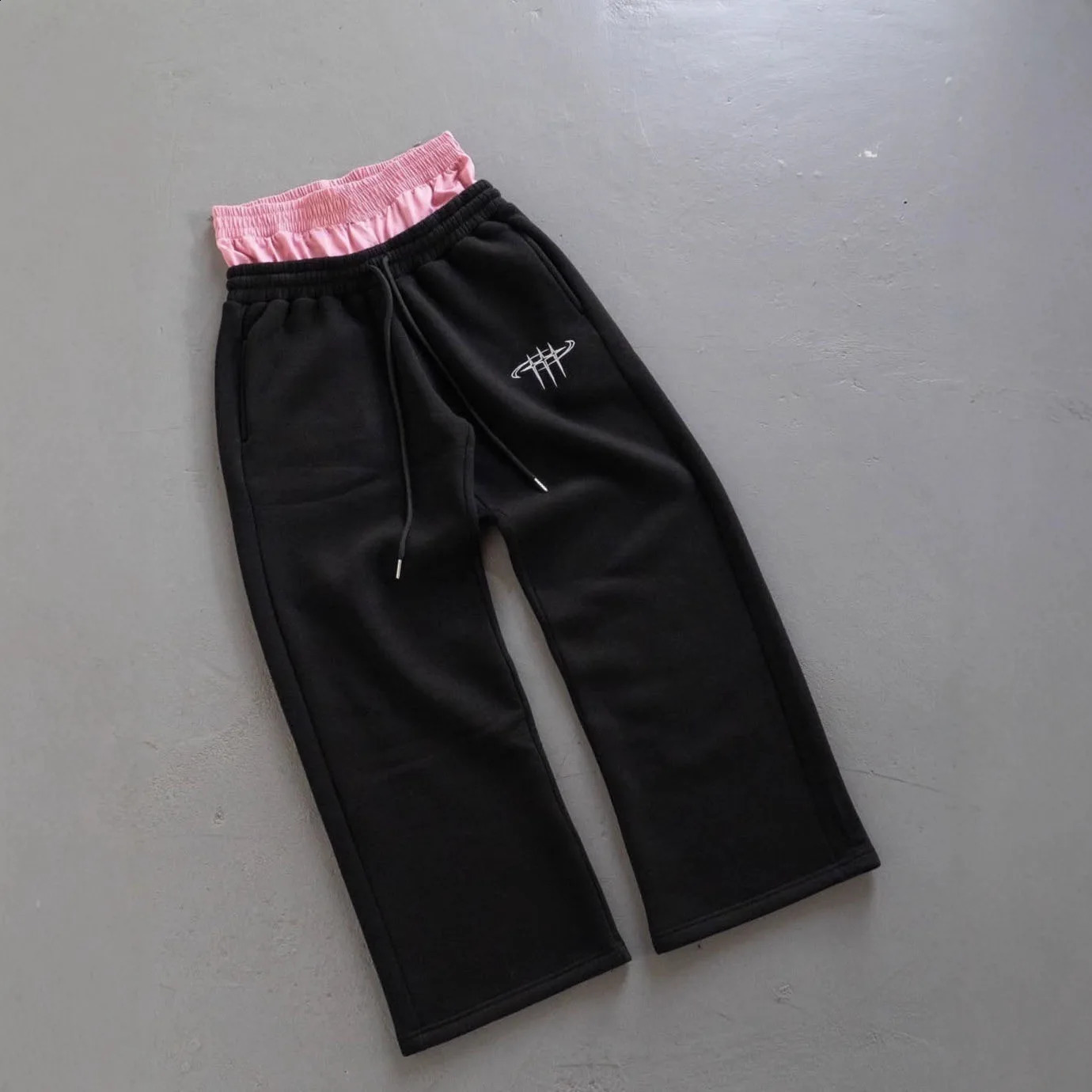 Hip-hop Vintage Aesthetics 2000s American retro style street Harajuku loose casual double waisted pants two piece Sweatpant 260920