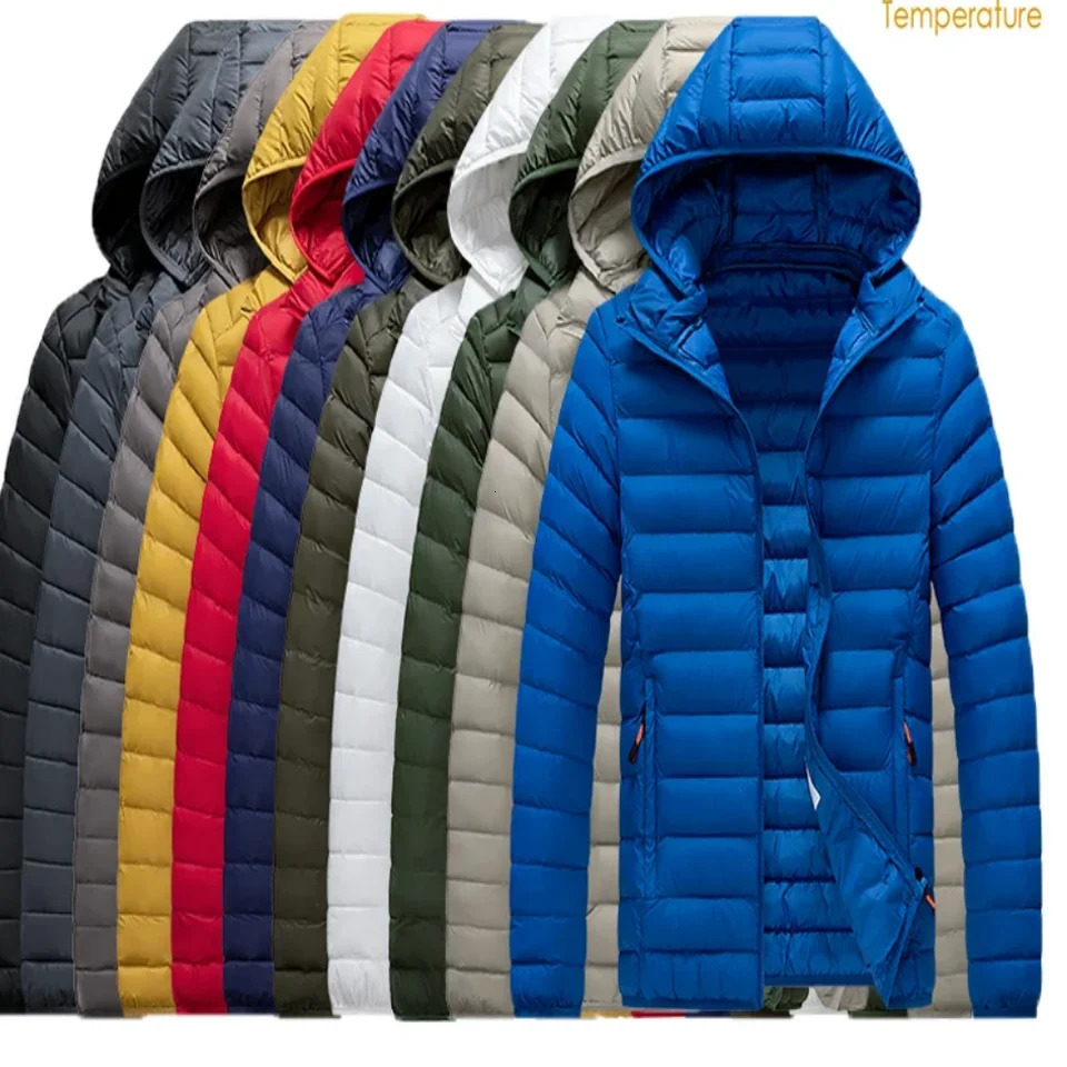 8XL Mens autumn and winter waterproof down jacket overcoat net hooded casual wear outdoor hat clothing mens 260922