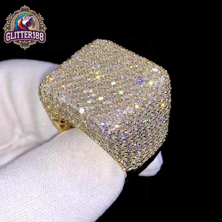 Multiple Choice Hot Sale Custom Iced Out Hip Hop Men Ring Vvs Moissanite 925 Sterling Silver Moissanite Engagement Ring Men
