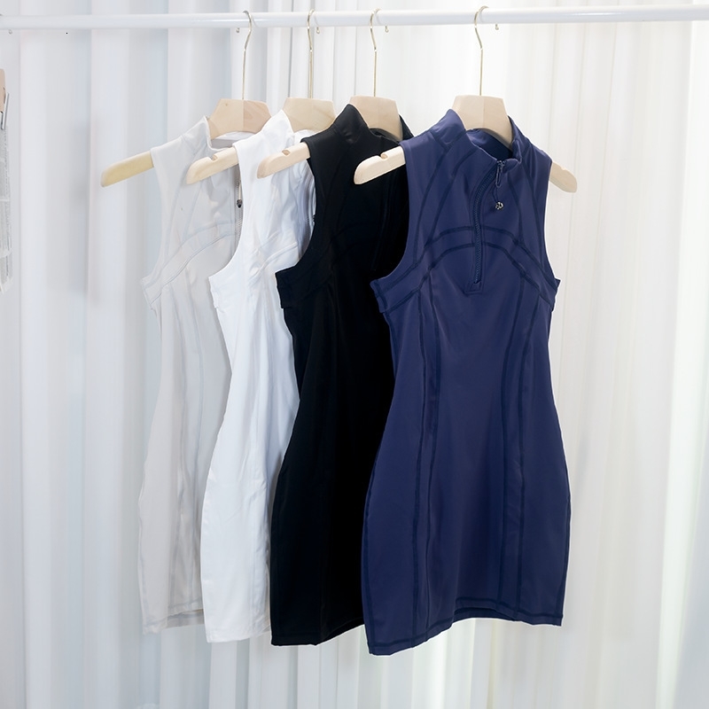 Womens Designer Dress Sexy Bodycon Mini Skirt Stand-up Collar Patchwork Sleeveless Tank Vest Dress Casual Dresses For Woman